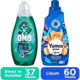 Yumoş Extra Yumuşatıcı Lilyum 1440 Mlx1 Omo Express Fresh Beyaz ve Renkliler Sıvı Deterjan 1480 Mlx1