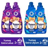 Yumoş Extra Yumuşatıcı Lotus ve Lilyum 1440ML x2 Kalıcı Ferahlık ve Yumuşaklık 60 Yıkama - 1,44 lt