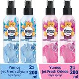 Yumoş Jet Fresh 200 ml Giysi Spreyi 2 Adet Lilyum ve Orkide Kokusuyla Yıkama Sayısı 10