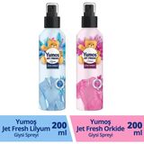 Yumoş Jet Fresh Giysi Spreyi Orkide ve Lilyum 2 x 200 ml Pembe Renk Temizlik Seti