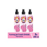 Yumoş Jet Fresh Giysi Spreyi Yıkamadan Ferah Koku Ve Ütü Etkisi Orkide 200 ml X3