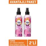 Yumoş Jet Fresh Orkide Kumaş ve Oda Spreyi 2X200 ml 15 Dakikada Ferahlık Sağlayan Etkili Ürün