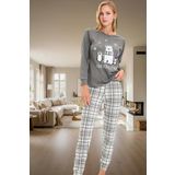 Yumoş Örme Pijama Takımı; Ayıcık Penguen Baskı Ekose Kışlık Rahat Yüksek Kalite