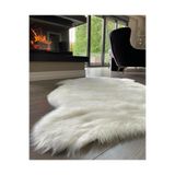 Yumoş Post Peluş Halı Tüylü Yumuşak Kaymaz Taban Modern Salon Halısı BEYAZ
