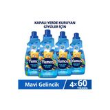 Yumoş Yumoş Açık Hava Etkisi Konsantre Çamaşır Yumuşatıcısı Mavi Gelincik 1440 Ml 60 Yıkama X4
