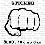 Yumruk Güç El 2 Adet Sticker - Araba Motosiklet Kask Buzdolabı Cam Otomobil Atv Laptop Tablet Duvar Stickerı