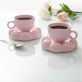 Yumuk Shop 2 Kişilik 4 Parça Puffyl Seri Pembe Kahve Fincan Takımı