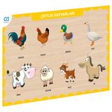 Yumurcak Toyz Caahs-3211 Ca Games Ahşap Çiftlik Hayvanları Bul-Tak Kız Erkek Çocuk Oyuncak Eğitici Oyuncaklar