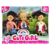 Yumurcak Toyz Cute Girl Mini Bebek Ve Evcil Hayvan Üçlü Set Kız Erkek Çocuk Oyuncak Eğitici Oyuncaklar