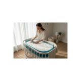 Yumurcak Yatak Bebek Yatak Mavi Oval Yatak Rahat Ortopedik Süngerli Şık Tasarım Yatak anne yanı 12 cm