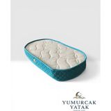 Yumurcak Yatak Mavi Oval Bebek Yatağı Yeni Doğan Ortopedik Süngerli Konforlu Bebek Yatağı - 70 x 130 cm
