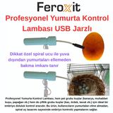 Yumurta Kontrol Cihazı Embriyo Kontrol Lambası Kanarya, Muhabbet, Tavuk, Kaz İçin Usb Şarjlı