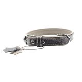 Yumuşak Dokulu Gerçek Deri Flatiron Köpek Boyun Tasması 2,5x47cm, Kahverengi Toprak