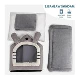 Yumuşak Kedi Yatağı - Derin Uyku Evi, Gri - 02-Gri