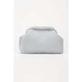 Yumuşak Peluş Bahels Kadın Clutch Portföy Çanta Gri Orta Boy Tekstil Malzeme ile Şık Görünüm