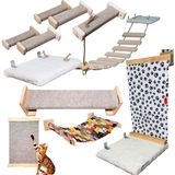 Yumuşak Peluş Kedi Oyun Seti, Merdiven, Köprü ve Tırmalama Platformu - Seçenek 1