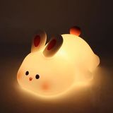 Yumuşak Silikon Tavşan Mini Gece Lambası Dekoratif Işık Derecesi Ayarlanabilir Yatak Odası Lambası Rabbit Kitap Okuma Lambası Çocuk Odası (Tavşan - Yh302)