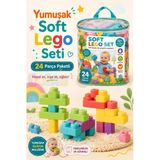 Yumuşak Soft Lego Seti 24 Parça Paketli - Büyük Yumuşak Bloklar - Büyük Soft Lego Oyuncakları - Yumuşak Lego - Soft Lego