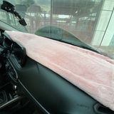 Yumuşak Tüylü Oto Torpido Bagaj Üstü Örtü Peluş Halı Pudra Pembe 130X40CM - Tek Renk - Şeffaf