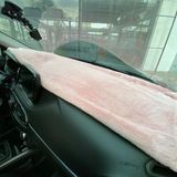 Yumuşak Tüylü Oto Torpido Bagaj Üstü Örtü Peluş Halı Pudra Pembe 130X40cm