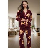 Yumuşak Wellsoft Kumaşlı Kışlık Pijama Takımı Renk Ayıcıklı Desen Mükemmel Uyum Rahat Ve Şık