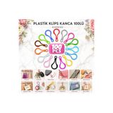 Yumuşakkeçe 100 Adet Renkli Plastik Klips Kanca - Takı Tasarım, Anahtarlık ve Çanta Aksesuarı