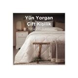YÜN EVİM Çift Kişilik Kuzu Yünü Yorgan 195x215 cm 3 kg Merinos Kuzu Yünü