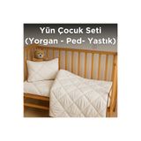 YÜN EVİM Yünevim Yün Çocuk Uyku Seti | Çocuk Yastık - Çocuk Ped - Çocuk Yorgan