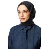 Yün İpek Şal, Kot Mavi