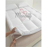 Yün Ped Iç Dolgusu %100 Saf Yün %100 Pamuklu Kumaş Yatak Pedi Topper Pad - Beyaz - 100 x 200 cm
