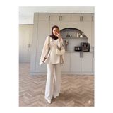 YUNAKI Pelerin Detaylı Kadın İkili Tesettür Takım/ Alt Üst Pantolon İkili Takım