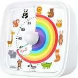 Yunbaoit Gece Işıklı Görsel Zamanlayıcı Timer, Çocuklar ve Yetişkinler Için 60 Dakika Geri Sayım Sayacı, Hayvan Figürlü Ev, Okul, Mutfak Veya Ofis Için Gökkuşağı Desenli Pomodoro Zamanlayıcı
