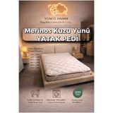 Yüncü Hanım Merinos Kuzu Yünü Yatak Pedi, Yatak Koruyucu, Yatak Şiltesi (%100 Merinos Kuzu Yünü)