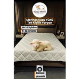 Yüncü Hanım Tek Kişilik Merinos Kuzu Yünü Yorgan (%100 SAF MERİNOS KUZU YÜNÜ) 155 X 215 Cm Ebat, 2500 gram