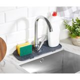 YunHan Musluk Emici Mat, Silikon Katlanabilir Musluk Sıçrama Koruması Lavabo Damlama Matı Su Tutucu Lavabo Matı Kurutma Matı Mutfak ve Banyo için Lavabo Aksesuarları (Gri)