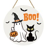 YUNKKIN Cadılar Bayramı Kapı Süslemeleri Cadılar Bayramı Boo İşareti Kapı Askısı Ahşap Hayalet Kara Kedi Kapı İşareti Rustik Cadılar Bayramı Kapı Çelenk Cadılar Bayramı Asılı Dekor Ön Kapı Sundurma Duvar