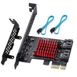 YUNKOZAND PCIE 1X SATA 3.0 Kart 2 Portlu, 2 SATA Kablosu, 6 Gbit/s PCIE SATA Genişletme Kartı, PCIE SATA Controller, PCIE 3.0 GEN3 JMicron ve JMB582 Çip
