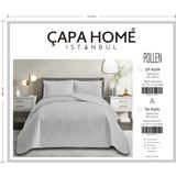 Yünteks Çapa Home Yeni Nesil Nubuk Yaz - Kış Modern Lüks Yatak Örtüsü, Pollen - Gri - 260 x 240 cm