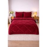 Yünteks Çift Kişilik Çift Taraflı Lüx Welsoft Elit Yorgan /1.kalite/ Yumuşak Polar Yorgan ve Yastık Kılıfı - 195 x 215 cm - Kırmızı Parlak