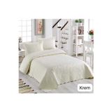 Yünteks Örtüm Ivy Sarmaşık Çift Kişilik Microfiber Kapitone Yatak Örtüsü Krem