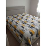 Yünteks Pamuklu Yatak Örtüsü , Pike , Çok Amaçlı Örtü , Lüx , 1.kalite, - Sarı - Gri - 160 x 230 cm
