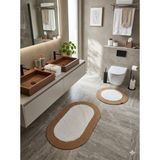Yünteks Rabbit Soft Hasır Dekoratif Klozet Takımı / Banyo Paspası / Modern / Şık /lüx / Banyo Halısı - Bej