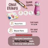 Yunus Copy Okul Etiketi Kalem Defter Etiketi Atlı Prenses Temalı Özel Isim Yazılabilen Etiket - 252ADET - Çok Renkli