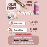 Yunus Copy Okul Etiketi Kalem Defter Etiketi Sevimli Ayıcık Pembe Temalı Özel Isim Yazılabilen Etiket - 252ADET - Çok Renkli