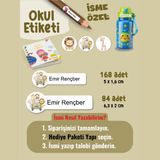 Yunus Copy Okul Etiketi Kalem Defter Etiketi Sevimli Hayvanlar Temalı Özel Isim Yazılabilen Etiket - 252ADET - Çok Renkli