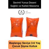 Yunus Desenli Güvenli 3-6 Yaş Çocuklar İçin Yüzme Kolluk Deniz Havuz Şişme Kolluğu Yüzücü Hava Odalı