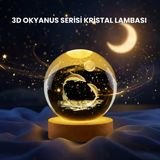 Yunus Figürlü Led Kristal Küre Ahşap Standlı Dekoratif Gece Lambası P101592s5142