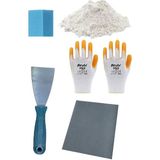 Yunus Kayatek Duvar Tamir Seti 1 kg Sıva Alçısı, Spatula, Zımpara, Sıva Süngeri, Eldiven 5 Parça Set