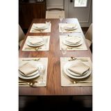 YUNUSOĞLU HOME 12 Parça Masa Düzenleme Seti – 6’lı Amerikan Servis + 6’lı Peçete – Premium Kumaş, Şık Sofra Takımı - 35 x 45 - Krem