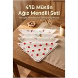 YUNUSOĞLU HOME 4'lü Modern Desenli Müslin Bebek Ağız Mendili Günlük Kullanım İçin Yumuşak Dokulu 25 x 25 cm